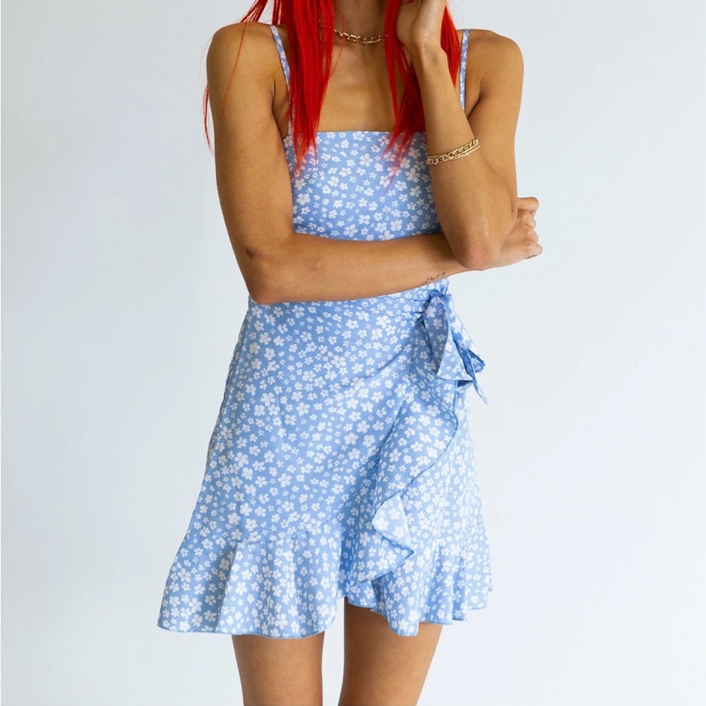 Princess Polly Mini Blue Dress - Brand New